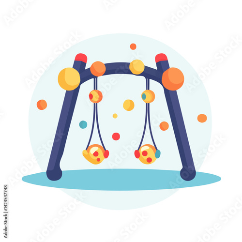 A Very Simple flat 2D icon of a Collection of baby activity gym illustration isolated on a transparent background, vector, flat design, animation design, vector, simple flat 2D icon, eps
