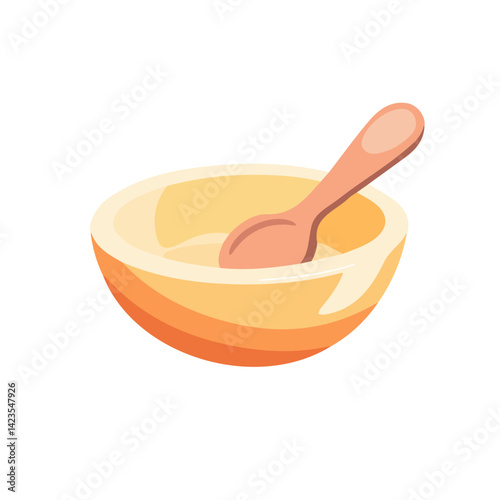  A Very Simple flat 2D icon of a Collection of baby baby feeding bowl illustration isolated on a transparent background, vector, flat design, animation design, vector, simple flat 2D icon, eps