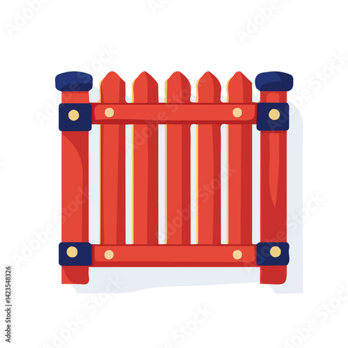  A Very Simple flat 2D icon of a Collection of baby safety gate illustrations isolated on a transparent background, vector, flat design, animation design, vector, simple flat 2D icon, eps