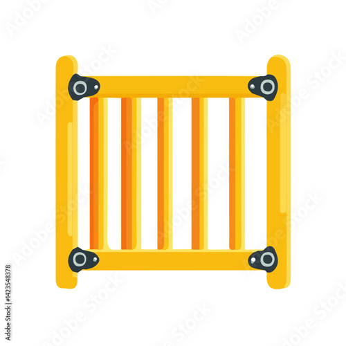 A Simple flat 2D icon baby safety gate isolated on a transparent background, vector, flat design, animation design, simple flat 2D icon, minimalist design, clipart, illustration
