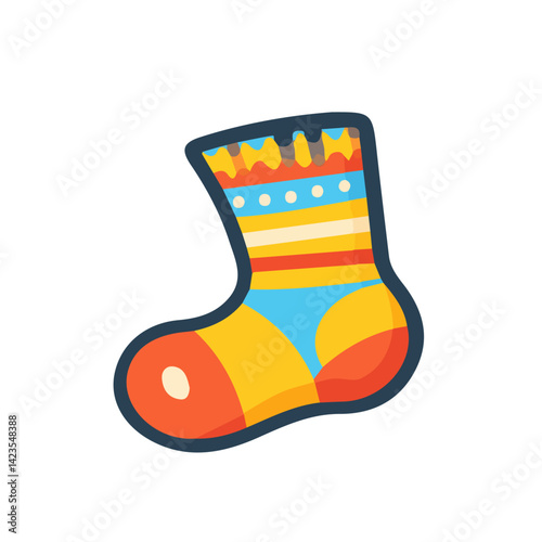 A Simple flat 2D icon of a set of baby socks collection isolated on a transparent background, vector, flat design, animation design, simple flat 2D icon, minimalist