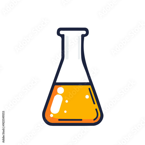 My Simple flat 2D illustration of a beaker set isolated on a transparent background, vector, flat design, animation design, simple flat 2D icon, EPS Format