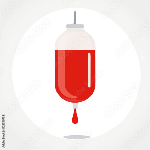 My Simple flat 2D illustration of a blood bag set isolated on a transparent background, vector, flat design, animation design, simple flat 2D icon, EPS Format