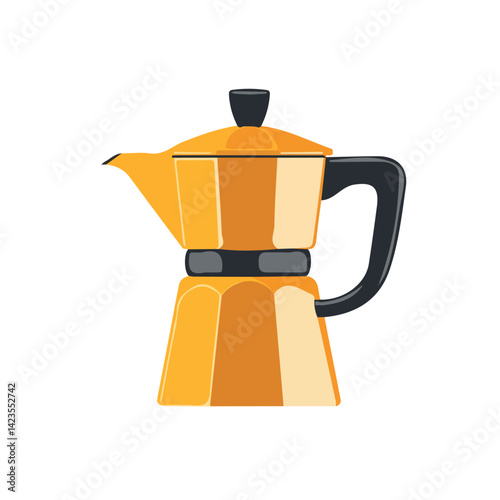 My Simple flat 2D illustration coffee maker isolated on a transparent background, vector, flat design, animation design, simple flat 2D icon, clipart