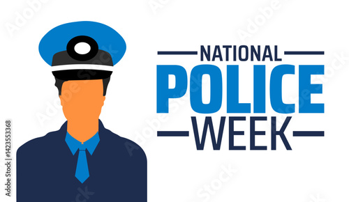 national police week background banner or poster design template. observed every year in May. Holiday concept. Use to any Template, card, poster, placard, template.