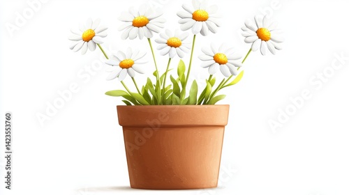 Wallpaper Mural Daisies in a Terracotta Pot Torontodigital.ca