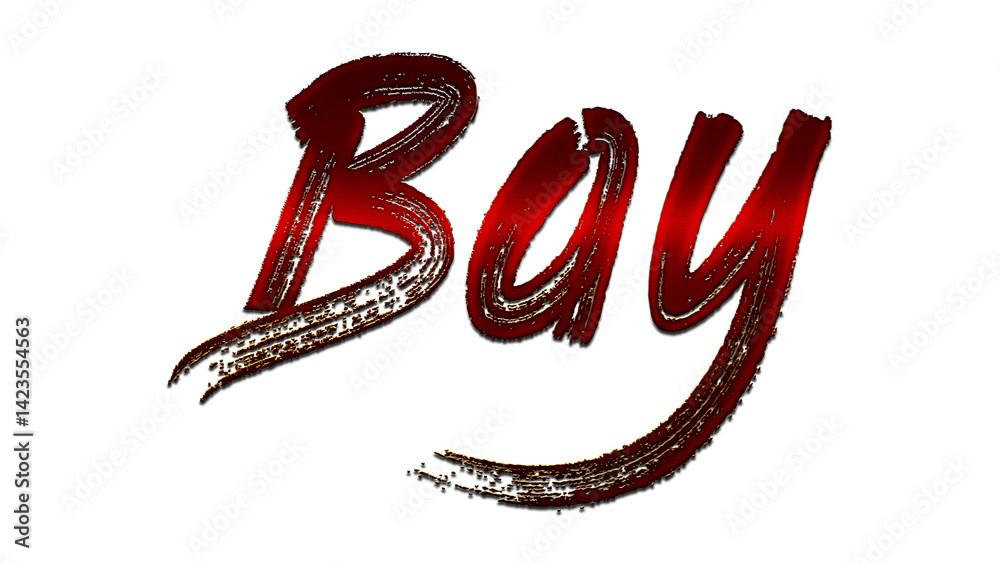 3D blood red word design of Bay on white background. 3D blood red word design of Bay on white background.