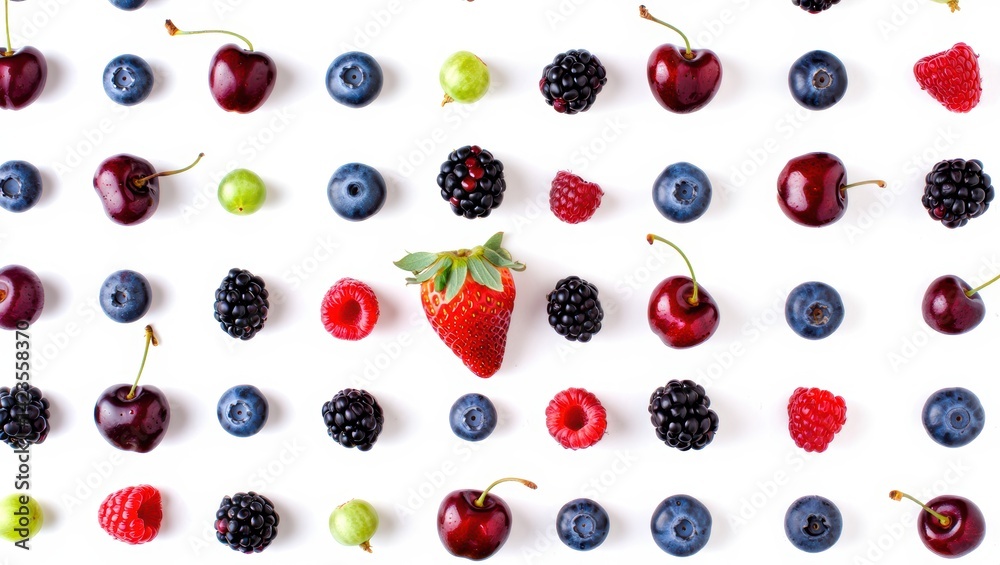 A_Colorful_Arrangement_of_Fresh_Berries,_a_Delightful_Display_of_Nature's_Bounty A_Colorful_Arrangement_of_Fresh_Berries,_a_Delightful_Display_of_Nature's_Bounty