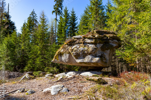 Obraz na płótnie Rock formations in the Sumava Mountains, Czechia. Tourist area