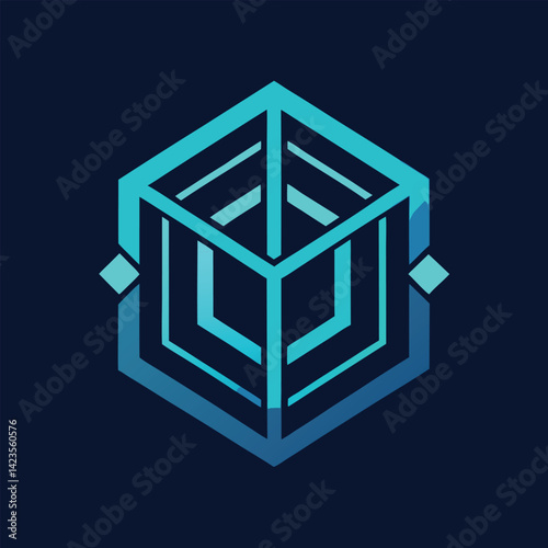 Sleek logo design for a modern blockchain technology company showcasing innovative digital solutions