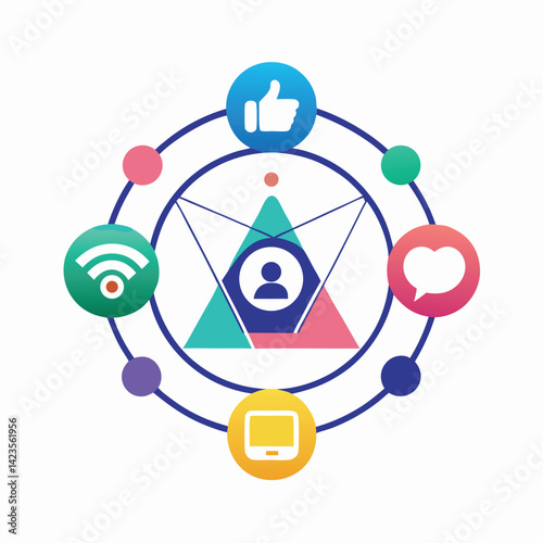 Connected minimalist logo representing a social media agency emphasizes interaction and engagement across various digital platforms