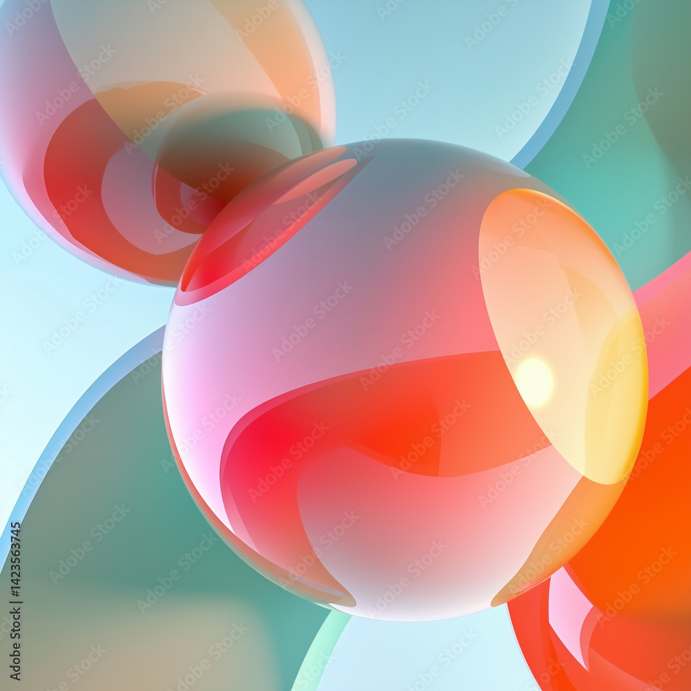 3D rendered shapes in gradient 3D rendered shapes in gradient