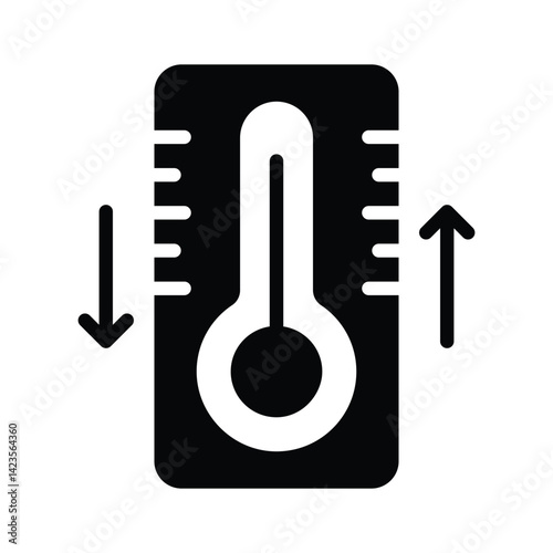 Temperature changes icon designed in glyph style