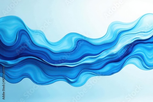 Wallpaper Mural Fluid white & cerulean blue abstract oil strokes , thin, visual, sky Torontodigital.ca