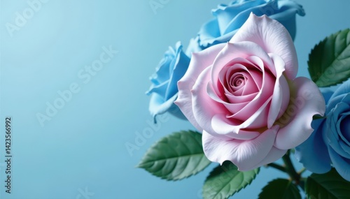 Stunning artificial rose bouquet, vibrant blue and white Perfect Valentine's or wedding detail , floral, colorful, vibrant