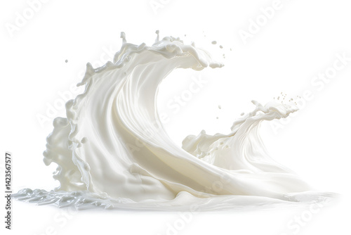 Creamy Milk Wave Splashing Fresh Dairy Delightful