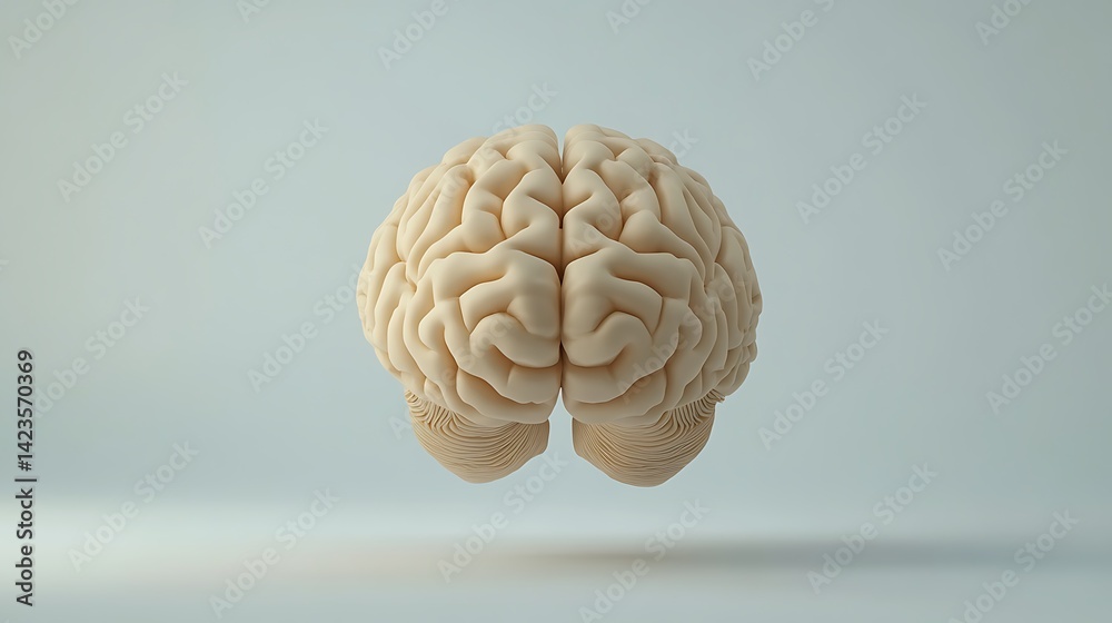 Anatomical Brain Model on Clean Background Depicting Intelligence and Cognitive Function Anatomical Brain Model on Clean Background Depicting Intelligence and Cognitive Function
