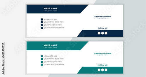 Modern and minimalist email signature ,email footer template,corporate email signature template design or business email signature with an author photo place modern and minimal layout.