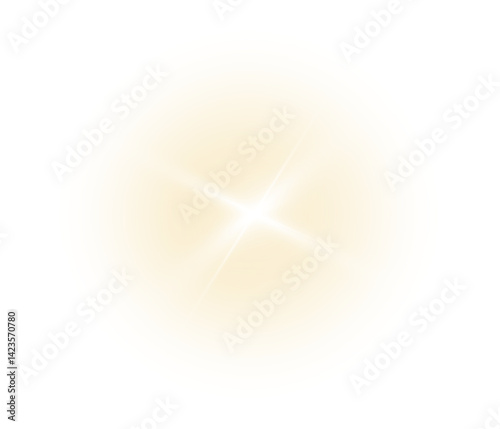 Glowing gold star light sparkle flare burst shine