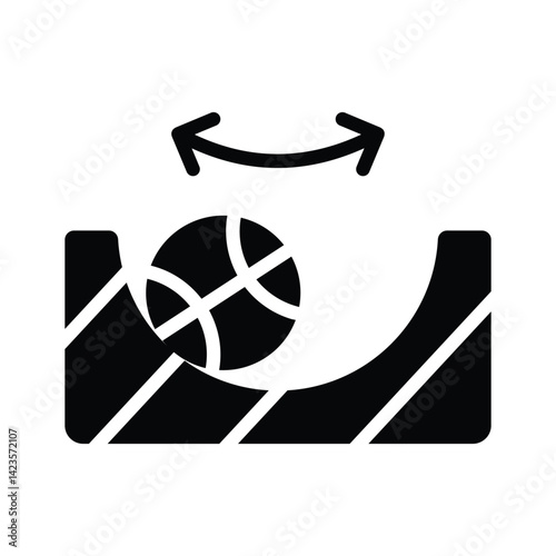 A customizable glyph style icon of ball friction experiment