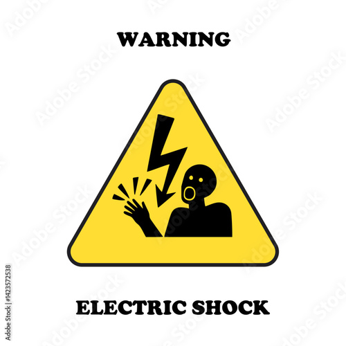 Electric shock hazard warning sign 