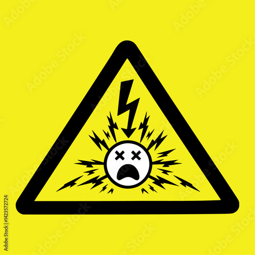 Electric shock hazard warning sign 