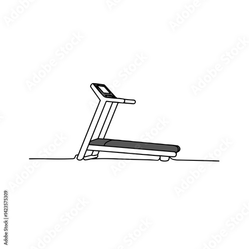 Treadmill icon with a running surface on a white background
