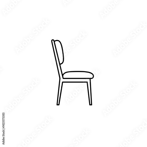 Side view icon of a modern chair on a white background