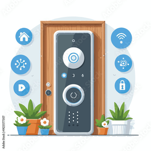 doorbell, home, security, technology, door, house, equipment, lock, access, safety, electronic, entrance, intercom, system, call, control, automation, button, building, residential, modern, bell, entr