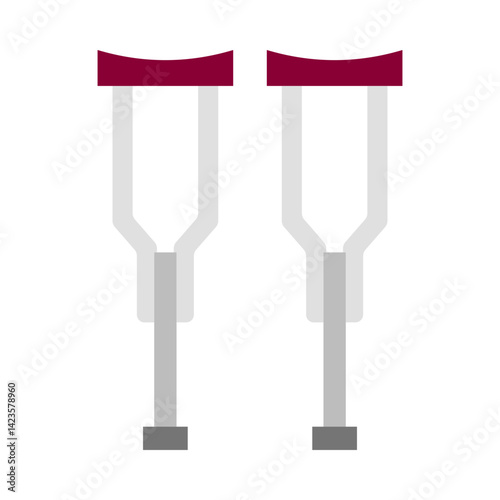 Crutches flat icon