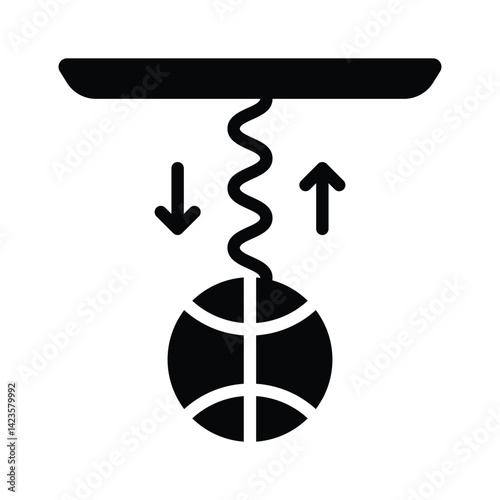 Get this modern glyph style icon of spring force