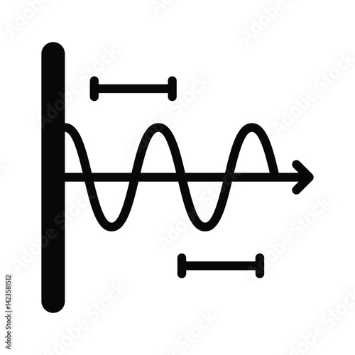Ready to use glyph icon of wave oscillation