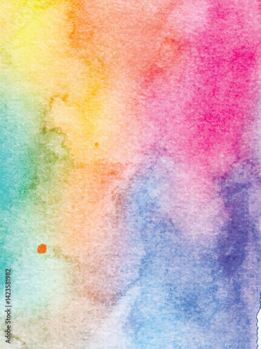 Abstract Bright Hand Paint Colorful Watercolor Background