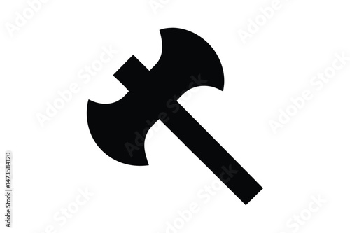 Double-Headed Axe Silhouette: Symbol of Strength and Medieval Combat