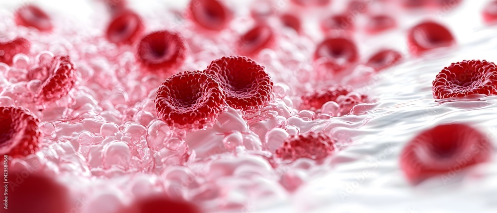 Fototapeta premium Visualization�of�red blood cells�in motion