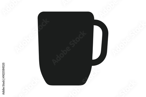 Minimalist Coffee Mug Silhouette: Classic Beverage Icon