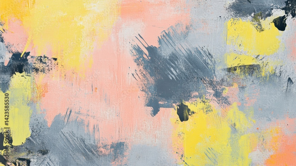 Obraz premium Fluorescent splashes on coral backdrop with scratchy texture