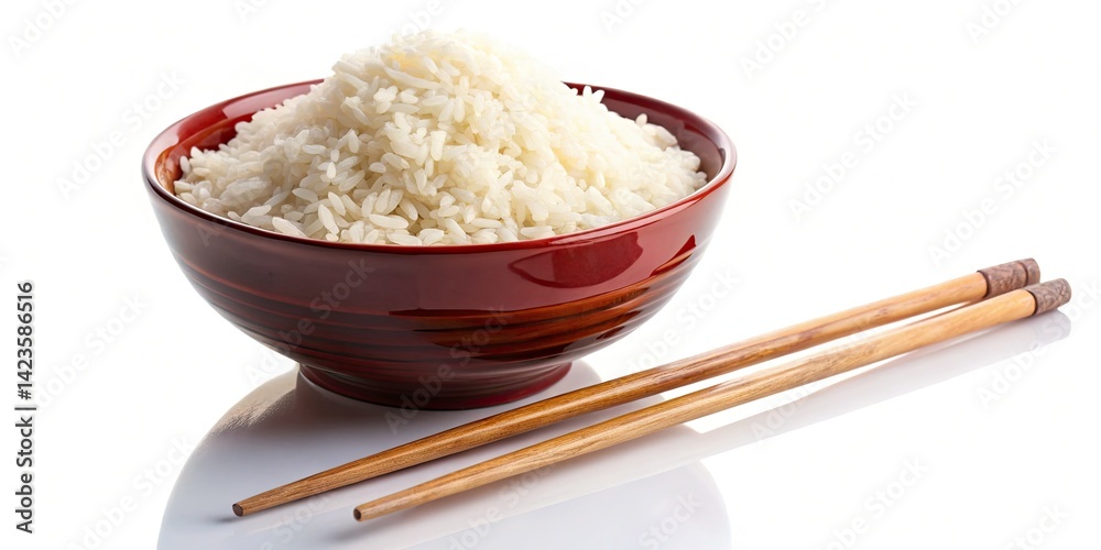 Serene Rice Bowl Landscape: Stunning Asian Food Photography, Chopsticks, Nature Scenery, Peaceful Meal Serene Rice Bowl Landscape: Stunning Asian Food Photography, Chopsticks, Nature Scenery, Peaceful Meal