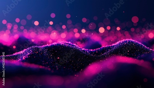 Abstract digital landscape with vibrant hues