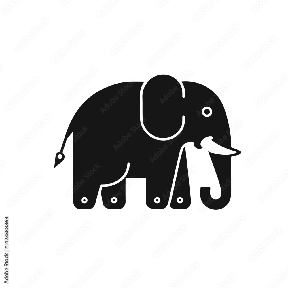 Fototapeta premium Silhouette of an elephant vector 