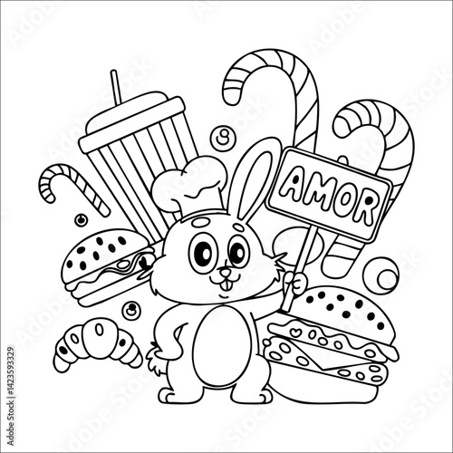 easter bunny with easter eggs