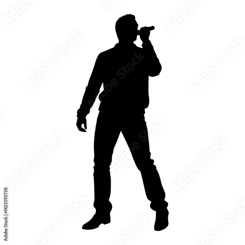 Silhouette of singer 