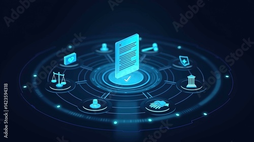 Regulation Compliance financial control technology concept. Compliance rules. Law regulation policy. Vector illustration photo
