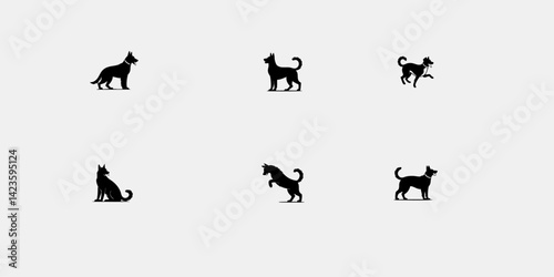 set of silhouettes of animals