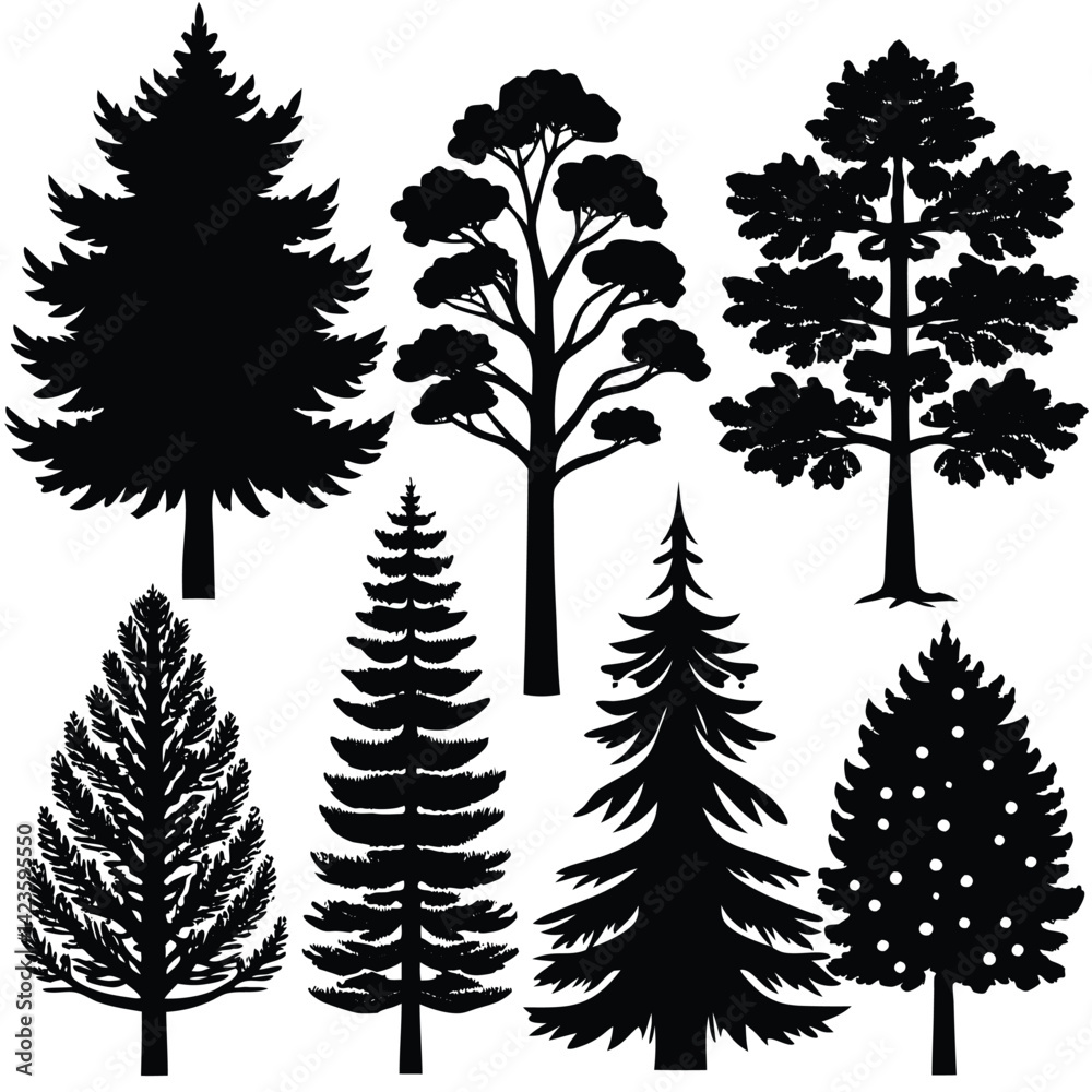 Fototapeta premium tree with roots with shilloute vector 