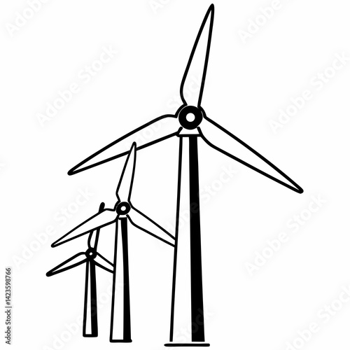 silhouette of wind turbine