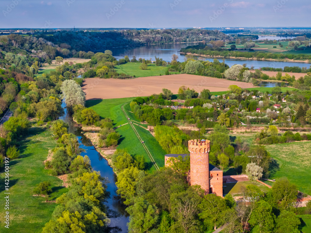 Teutonic Castle at the Wda river in Swiecie, Poland.