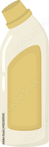 Plastic bottle with cleaning agent isolated on white background. Illustration of cleaning product