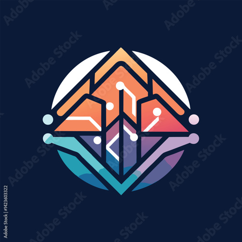 Sleek logo design showcasing innovative elements for an ai technology startup, representing modernity and smart solutions in digital applications