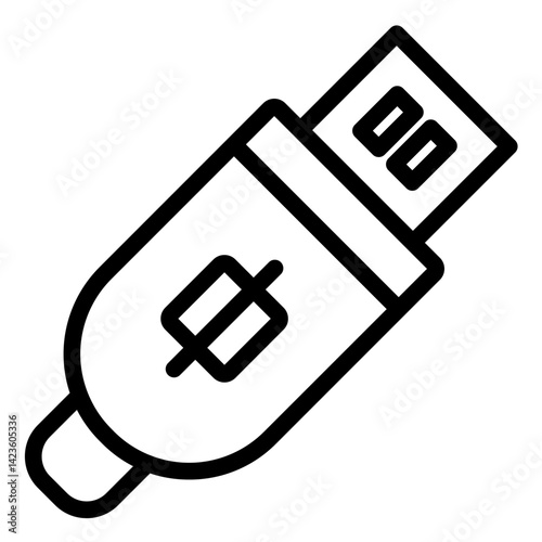 Usb line icon style